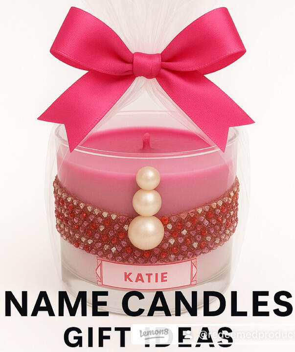 Hand-Poured Custom Name Candles Price: $30 Give a gift that feels completely personal with our handcrafted Custom Name Candles. Perfectly tailored for birthdays, weddings, anniversaries, or just because, this premium soy candle features a high-quality, cus